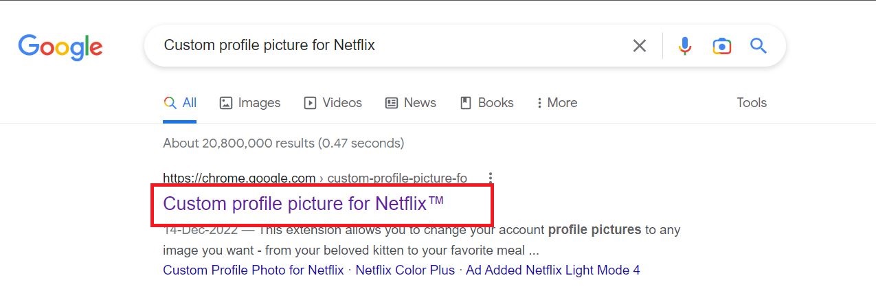 Search the extension