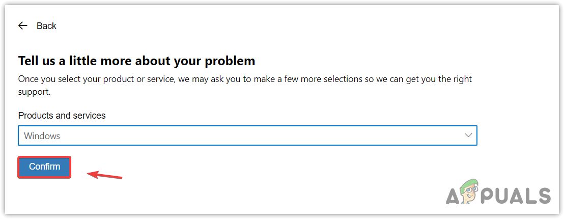 Selecting Windows from products list