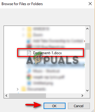 Selecting the file to Delete