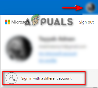 Signing in with a different account