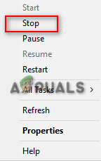 Stopping the Service