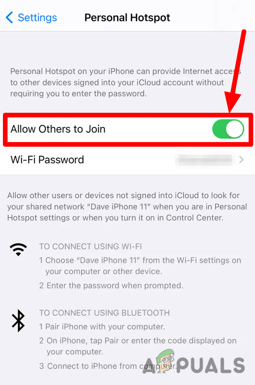 Turn on the 'Allow others to Join' toggle