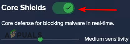 Turning off the Avast Core Shield
