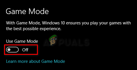 Turning off Game Mode