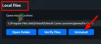 Uninstalling the game 