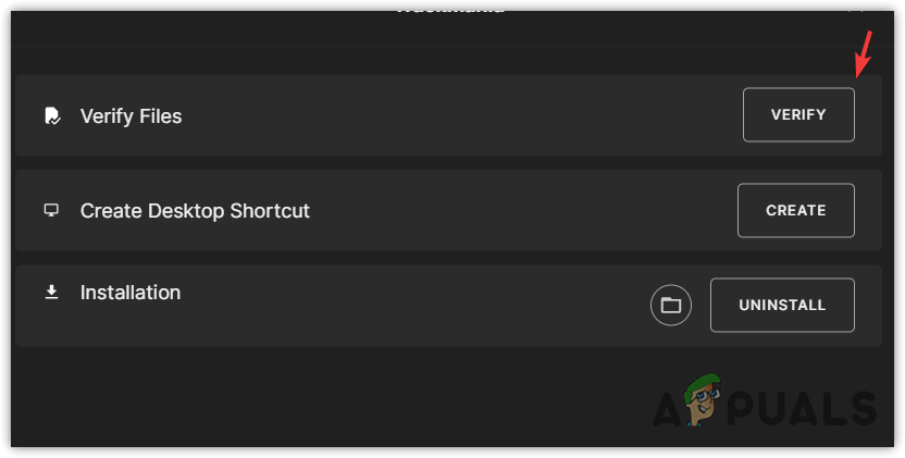 Verifying cyberpunk game files on Epic Games