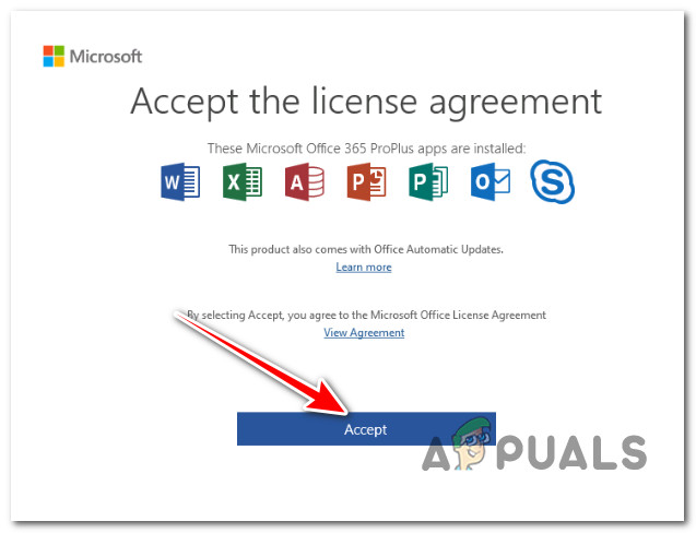 Accepting the license terms
