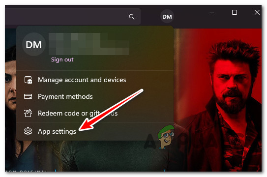 Access the App Settings menu