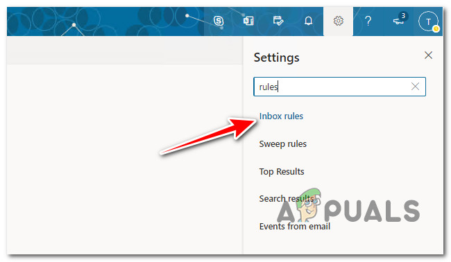 Access the Inbox Rules menu
