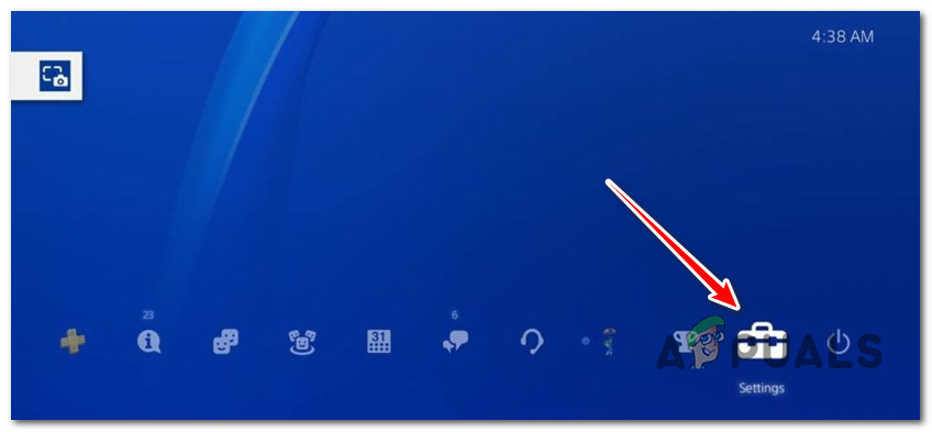 Access the Settings menu on PlayStation 4