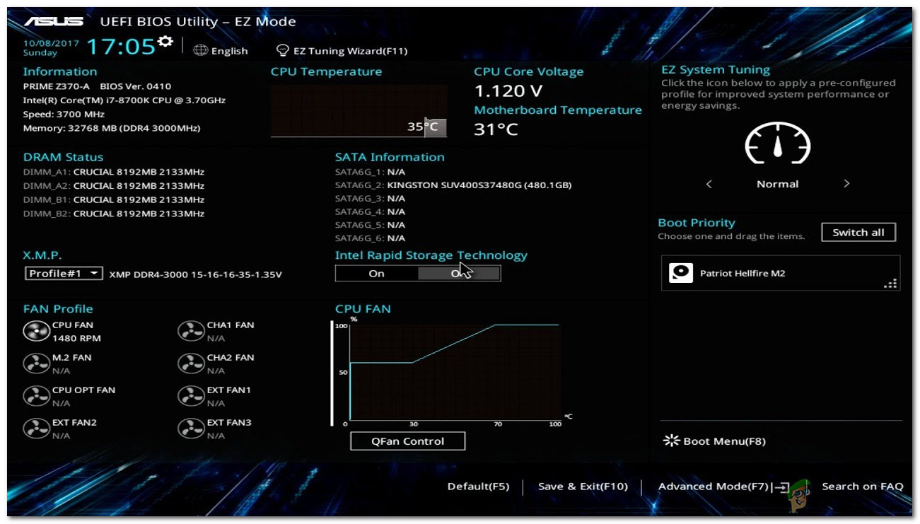 BIOS menu for asus Motherboards