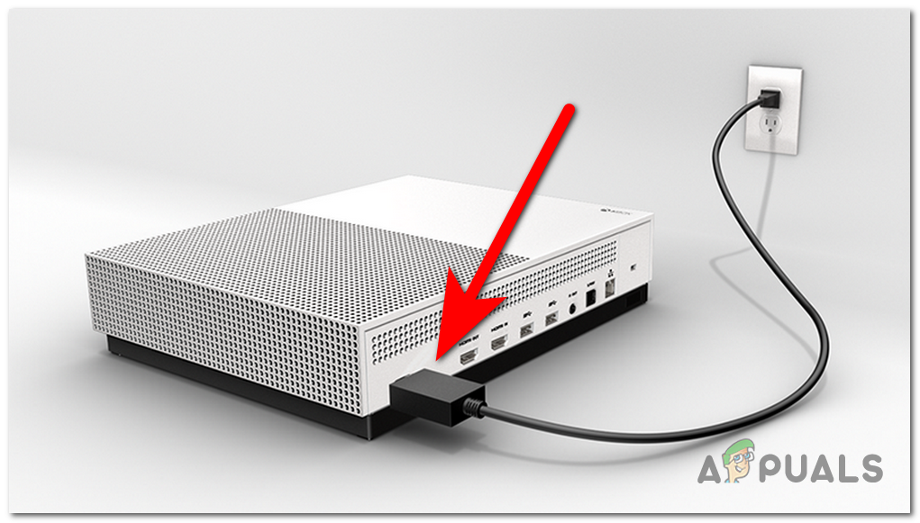 Removing the power cord from the Xbox console