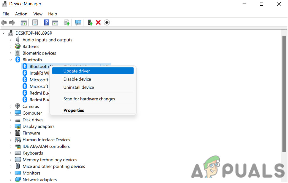 Update your Bluetooth driver