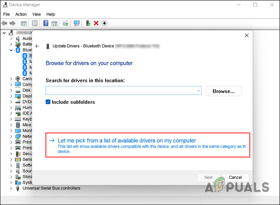 Let me pick from a list of available drivers