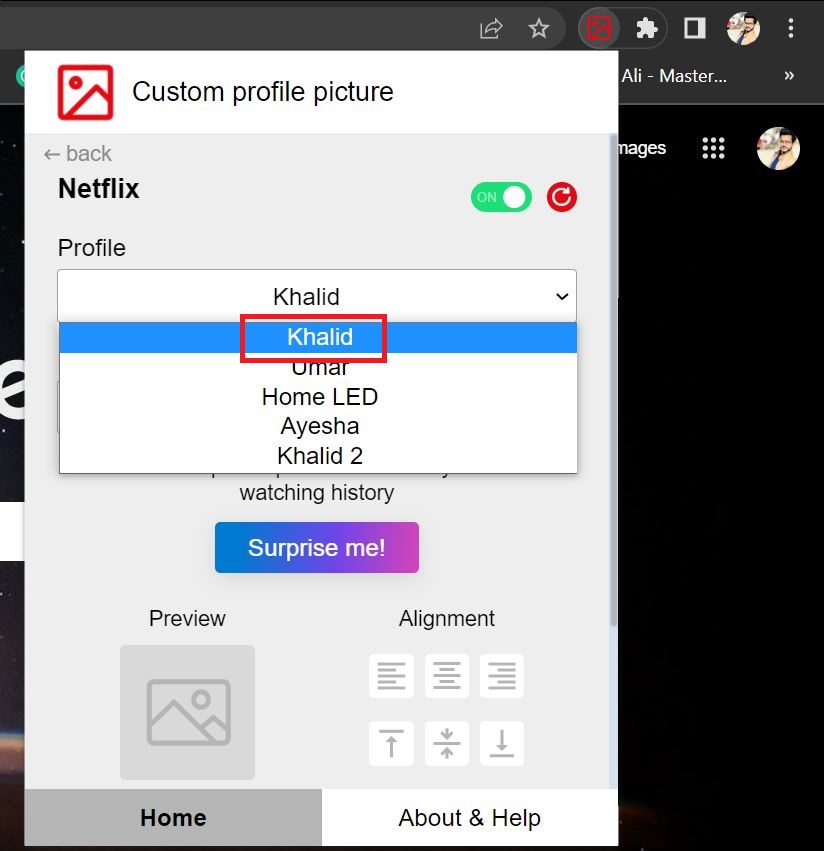 Choose the Netflix Profile