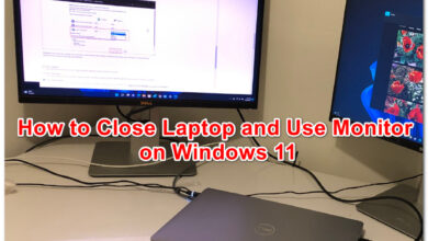 Close laptop and use monitor on Windows 11