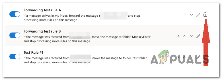Delete the rule that was added lastly
