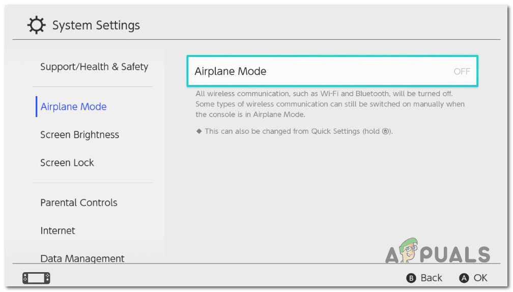Disable Airplane mode