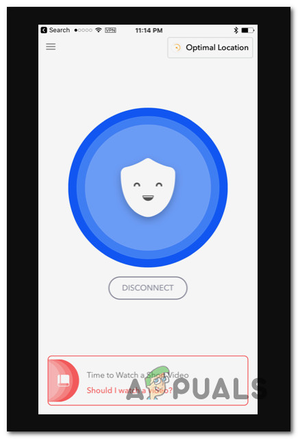 Disconnecting the VPN