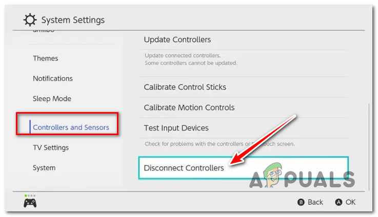 Disconnect Controllers on Nintendo Switch
