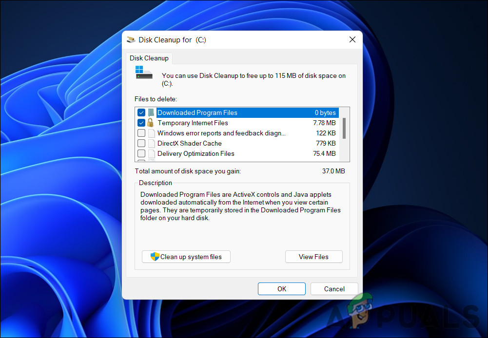 Run the Disk Cleanup tool