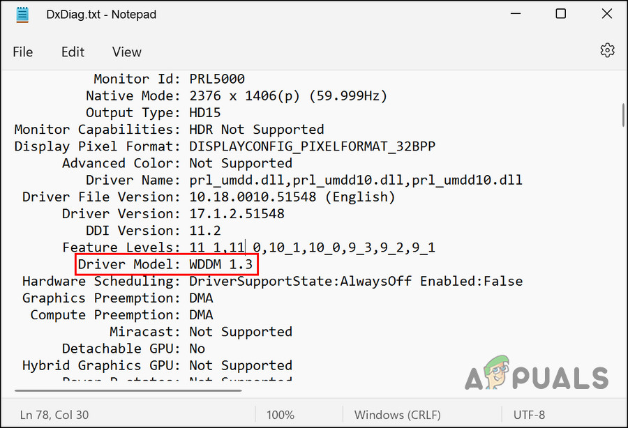 Check the Driver Model