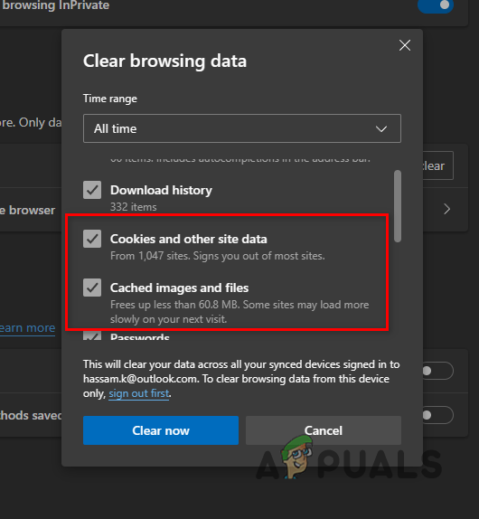 Clearing Browsing Cache on Microsoft Edge