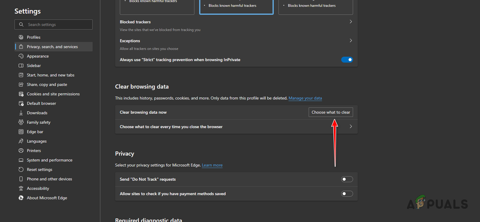 Clear Browsing Data on Microsoft Edge