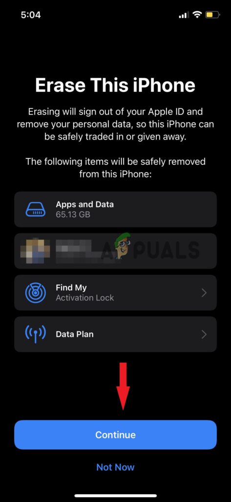tap continue to proceed