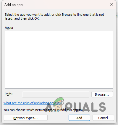 Adding App to Firewall