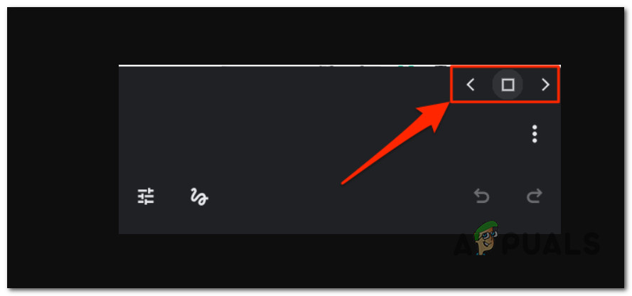 Dragging the application to the left or the right