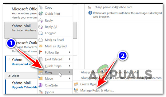 Access the Manage Rules tab