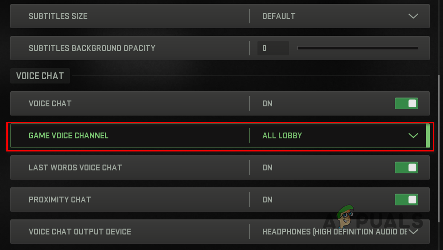 Changing Game Voice Channel