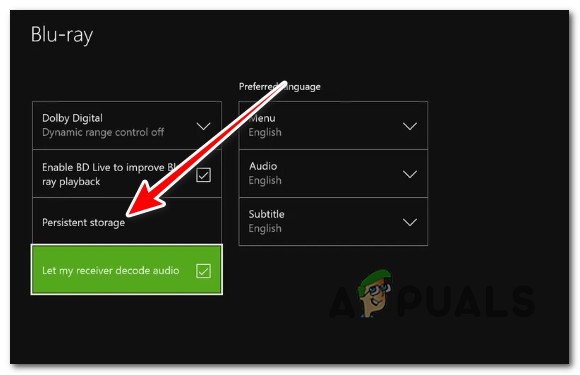 Access the Persistent Storage menu