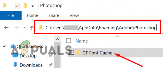 Deleting Photoshop CT Font Cache