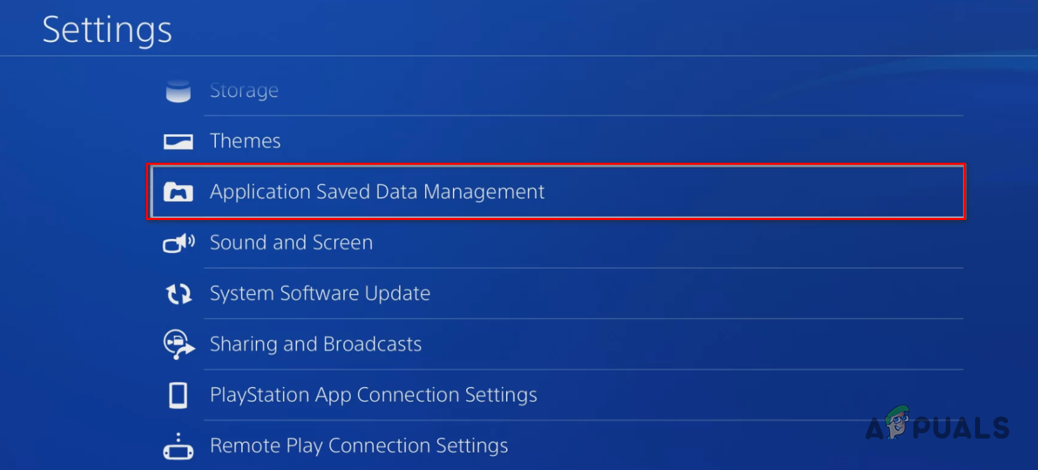 Navigating to Application Saved Data Management