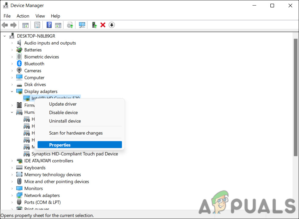 Access the properties of device