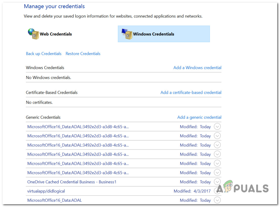 Removing every Office Credential