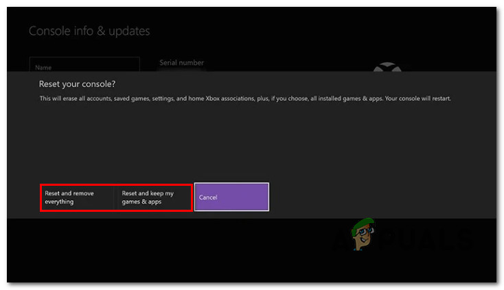 Reset your Xbox console