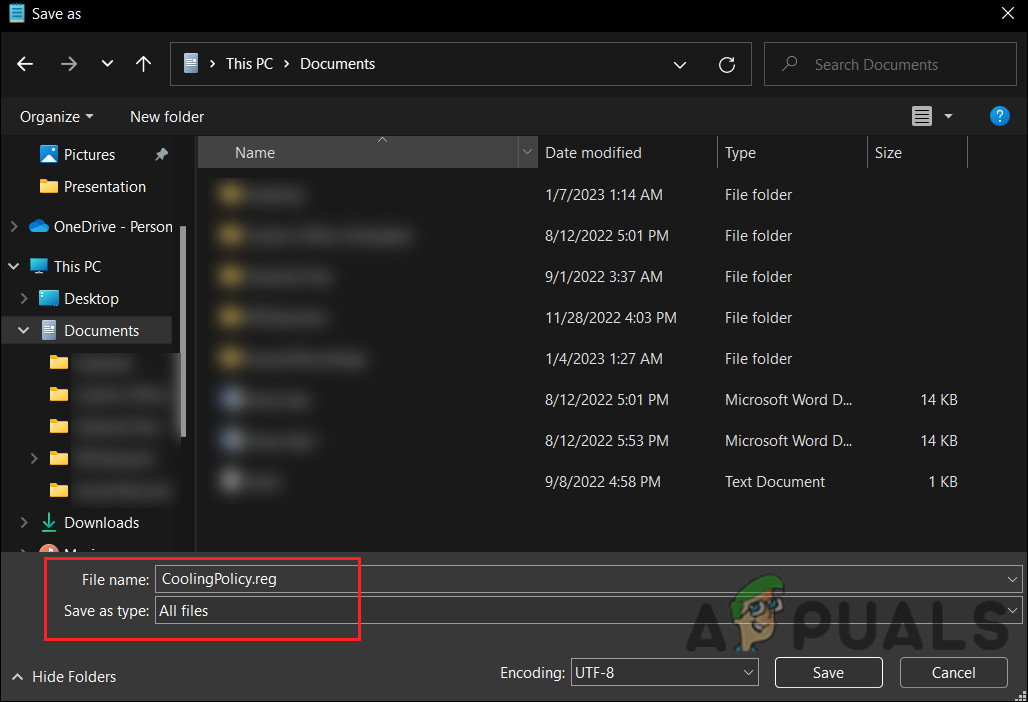 Save the file as .reg