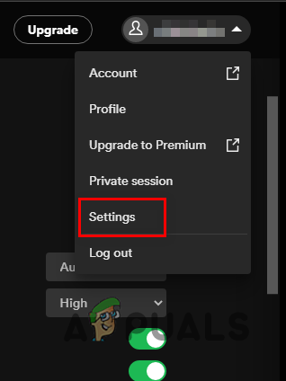 Navigating to Spotify Settings