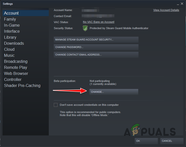 Opening Steam Beta Participation