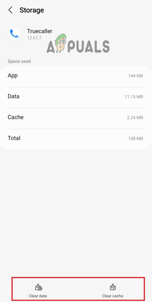 First, hit the clear cache button and then clear data.
