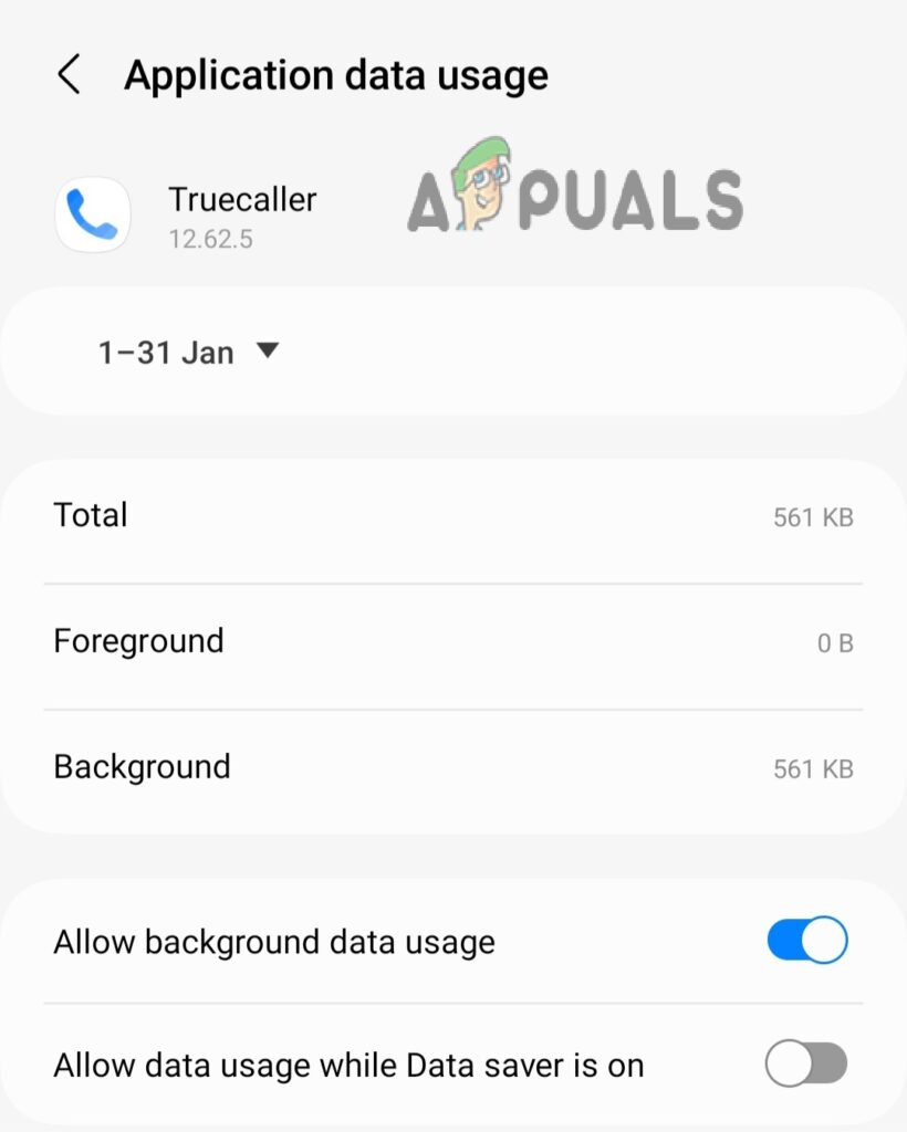 Allow background data