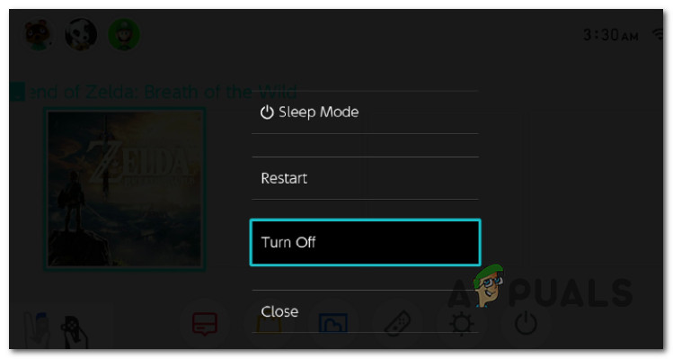 Turning off the Nintendo Switch