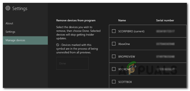 Unenrolling the console