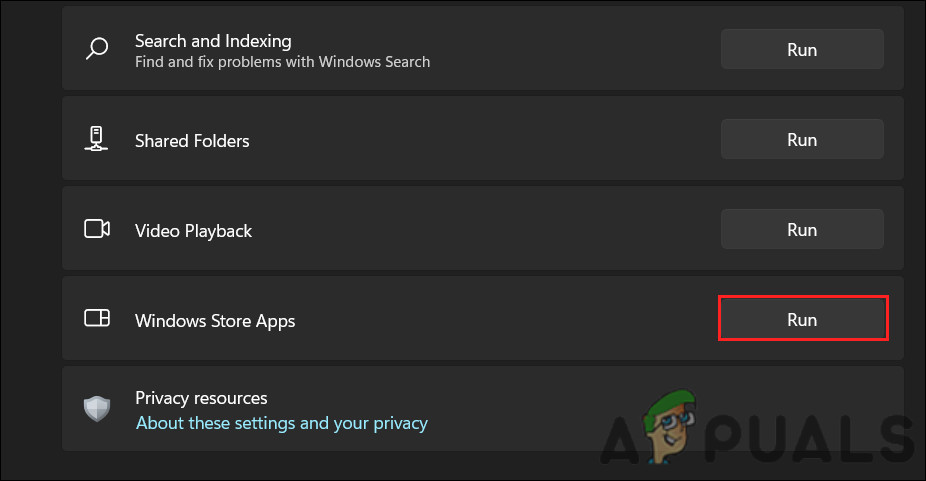 Run the Windows Store troubleshooter