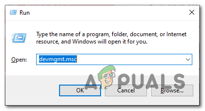 Opening the device manager via run dialogue box