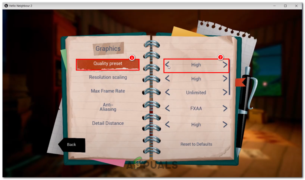 Changing Graphics Quality