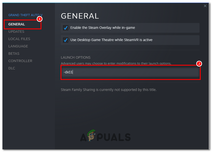 Configuring launch option